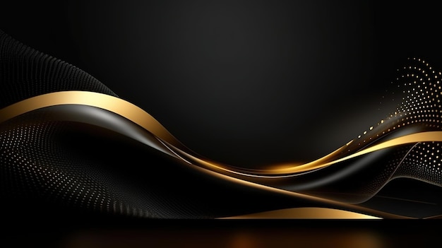 Luxury black background with golden line element