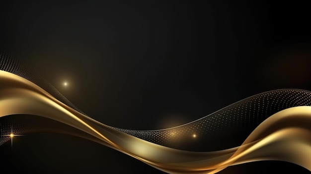 Luxury black background with golden line element