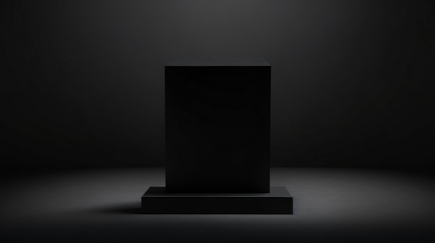 Luxury Black background with podium and light circle for mockup studio background