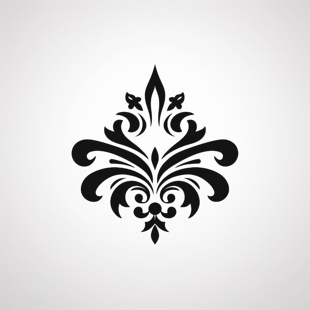 Luxury Black Decorative Element Flat Black Logo On White Background