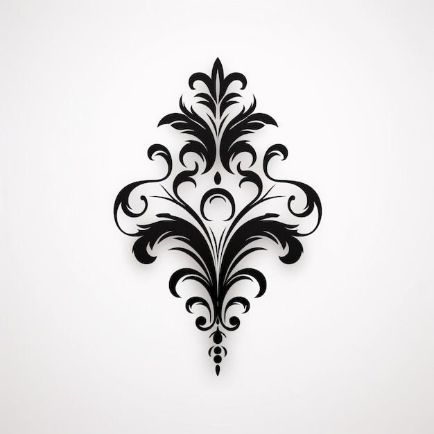 Luxury Black Decorative Floral Pattern Illustration