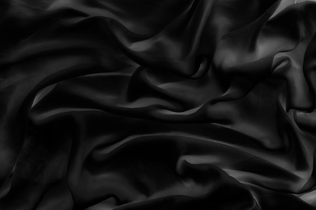 Luxury black soft silk flatlay background texture holiday glamour abstract backdrop