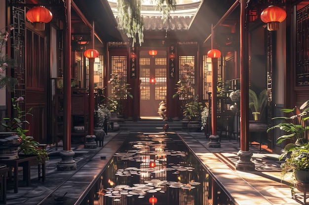 A luxury boutique hotel as a typical Chinese courtyard