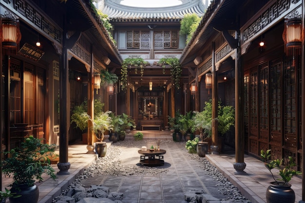 A luxury boutique hotel as a typical Chinese courtyard