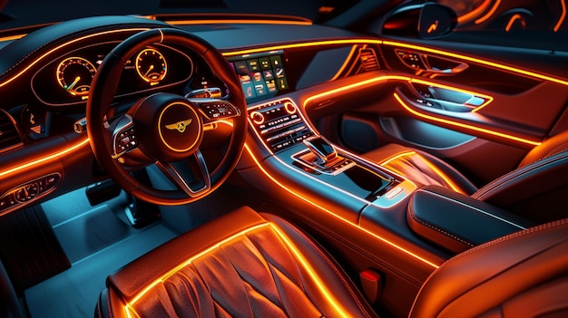 Luxury Car Interior Ambient Lighting Comfort Neon Lights Illuminating Car Interior