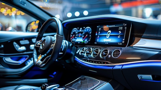 Luxury Car Interior Digital Touch Screen Display Concept