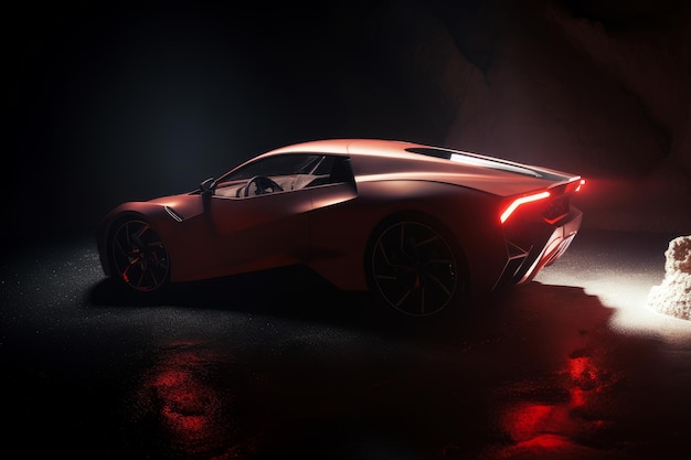 Luxury car in the style of projection mapping light generative AI