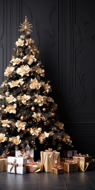 Luxury Christmas Decorations on Simple Background AI Generated