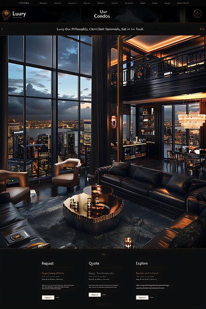 Photo luxury condo with split screen effects modern black and gold unique architecture idea designs