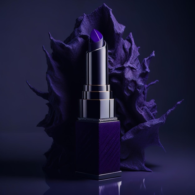 Luxury cosmetic with purple details on a dark background