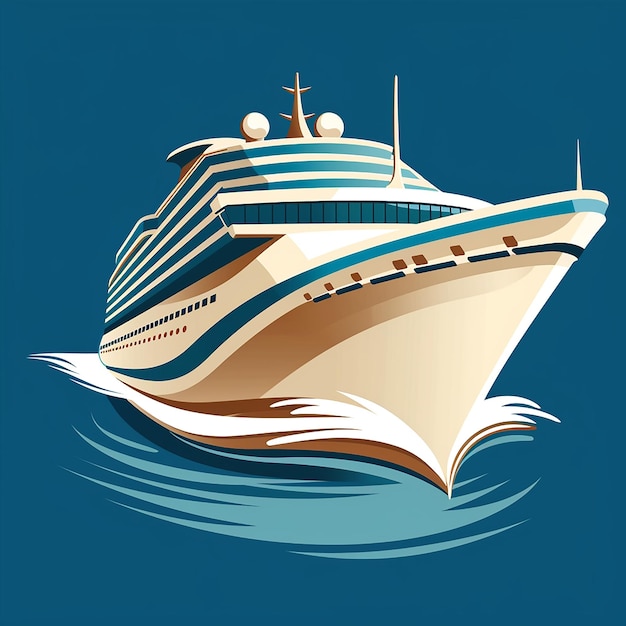 luxury cruise ship vector logo isolated on background