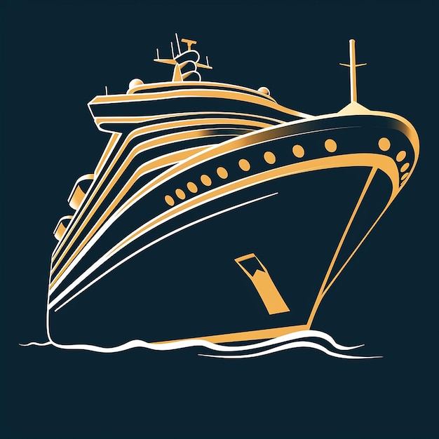 luxury cruise ship vector logo isolated on background