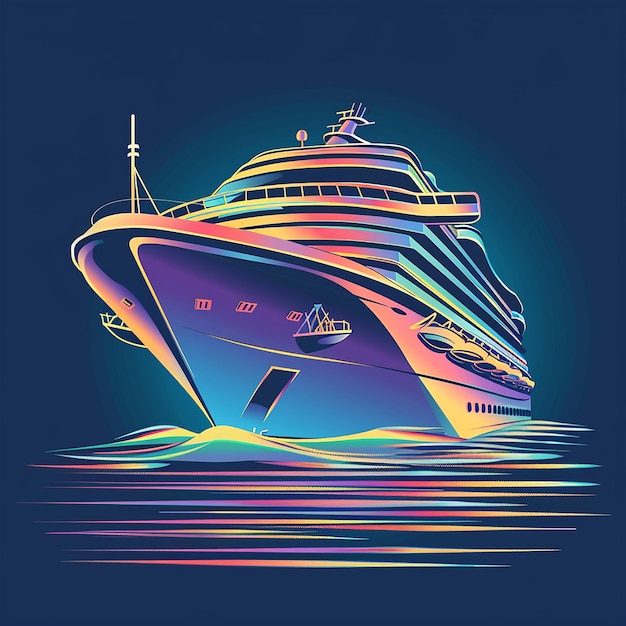 luxury cruise ship vector logo isolated on background