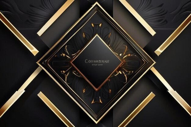 Luxury dark background with golden and geometric style