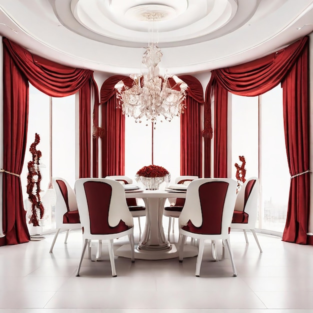 luxury dining room isolated on a white background