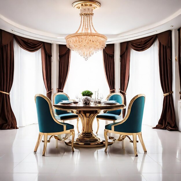 luxury dining room isolated on a white background