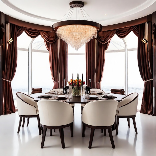 luxury dining room isolated on a white background