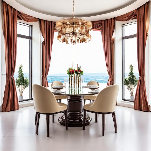 luxury dining room isolated on a white background