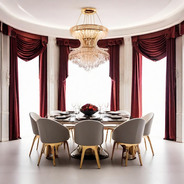 luxury dining room isolated on a white background