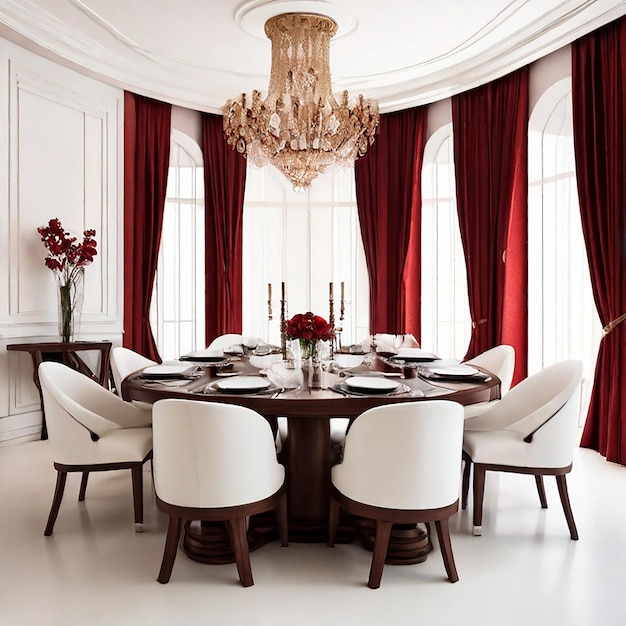 luxury dining room isolated on a white background