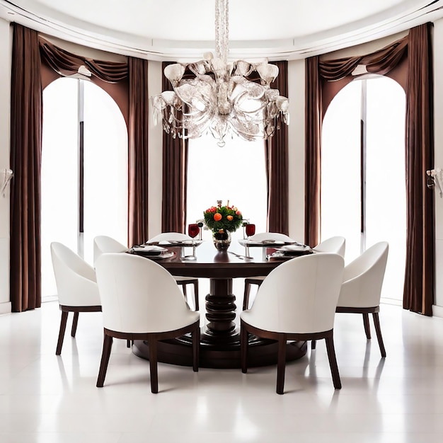 luxury dining room isolated on a white background