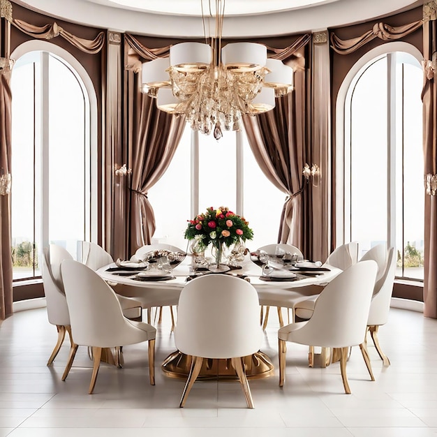 Photo luxury dining room isolated on a white background