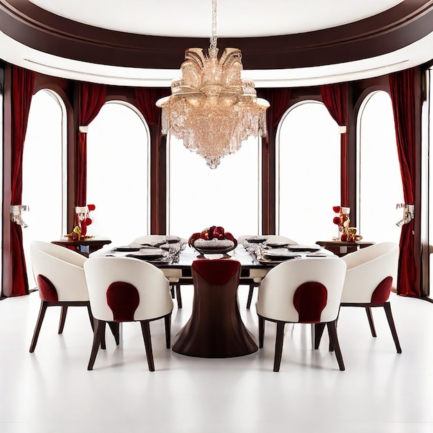 luxury dining room isolated on a white background