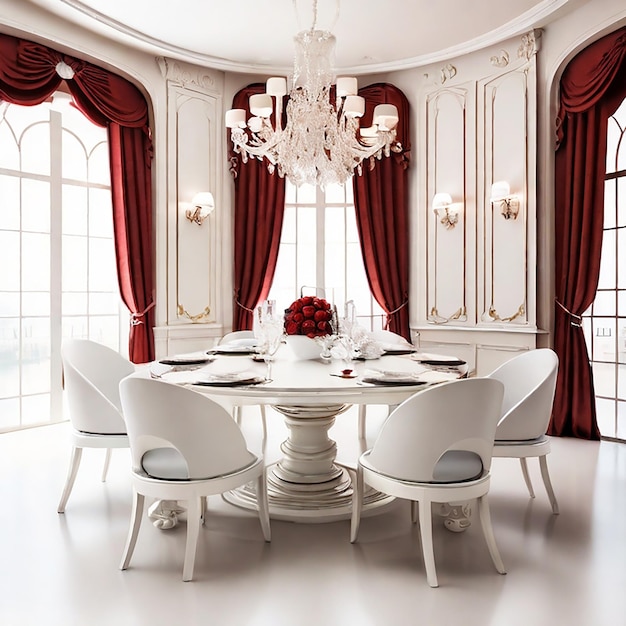 luxury dining room isolated on a white background