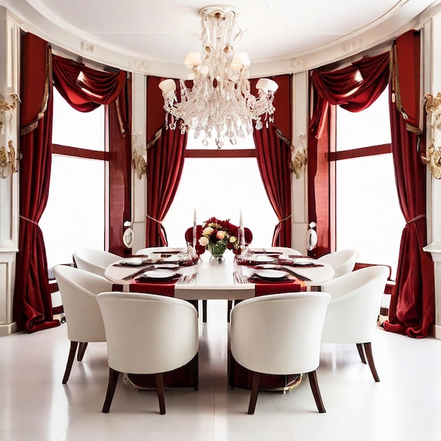 luxury dining room isolated on a white background