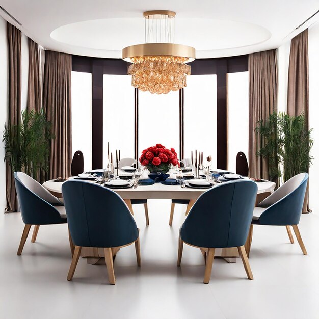 luxury dining room isolated on a white background