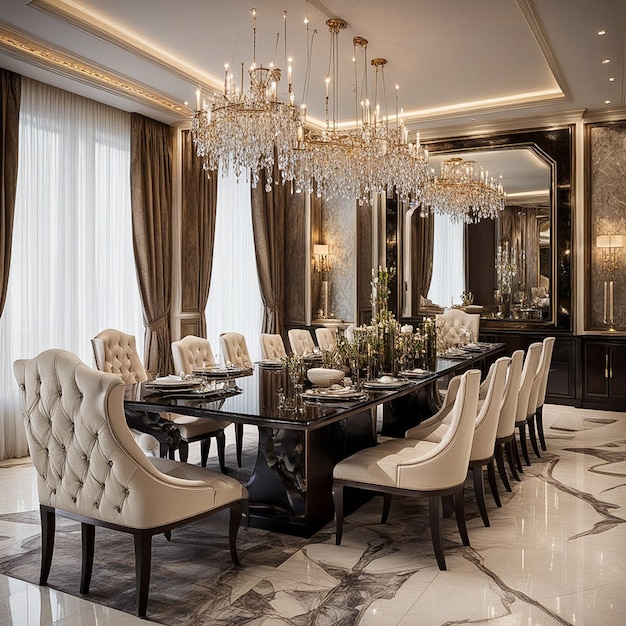 a luxury dining room