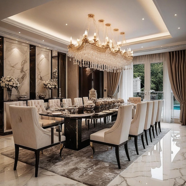 a luxury dining room