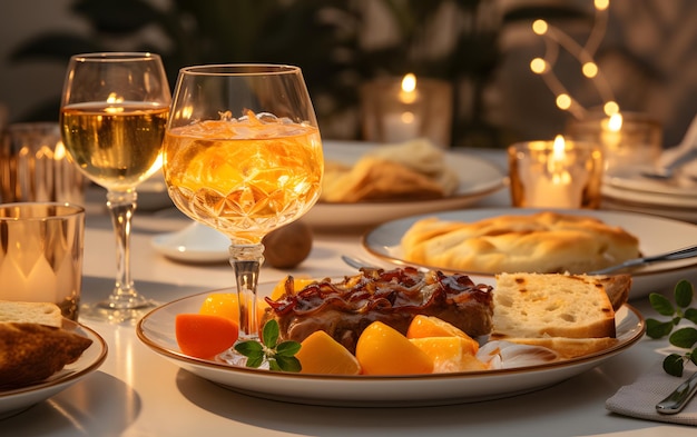 Luxury dinner in front of sea