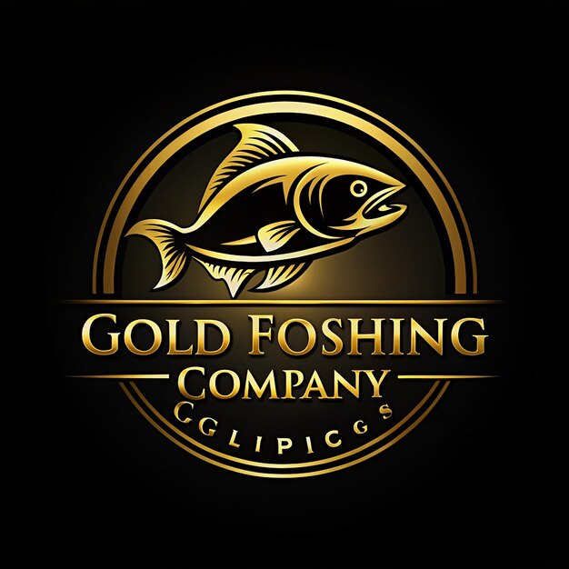 Luxury and elegant gold circle fishing logo template vector luxury and elegant gold circle digital fish