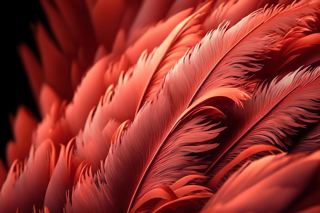 Luxury flamingo pink Feathers background Generative AI