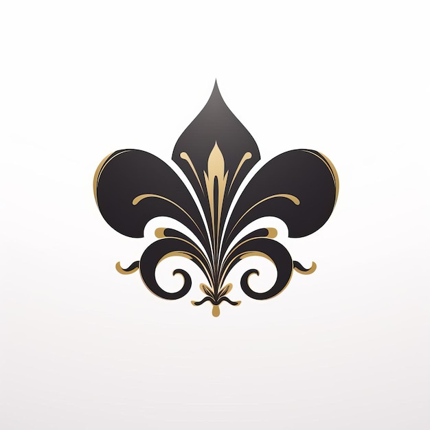 Luxury Fleur De Lis Logo On White Background