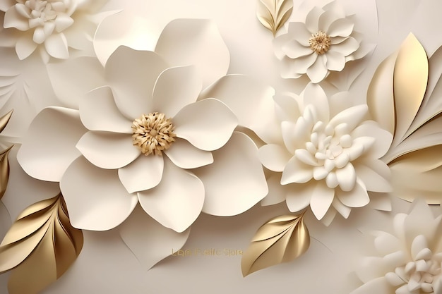 Luxury floral illustration design wallpaper background generative ai