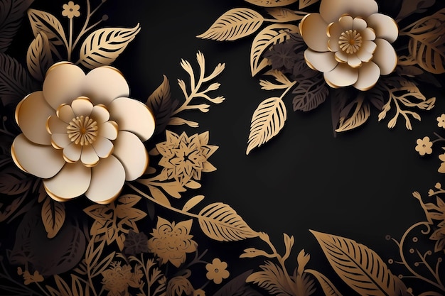 Luxury floral illustration design wallpaper background generative ai