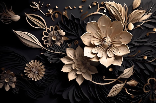 Luxury floral illustration design wallpaper background generative ai