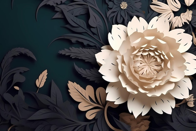 Luxury floral illustration design wallpaper background generative ai