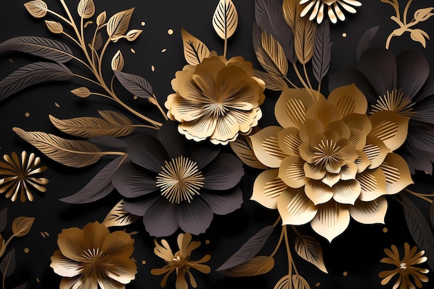 Luxury floral illustration design wallpaper background generative ai