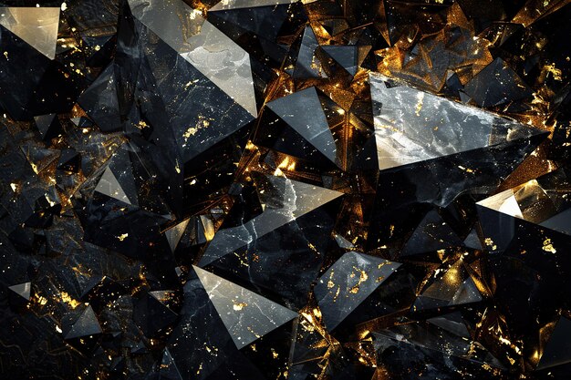 luxury Geometric polygonal background with black and gold color Luxury diamond background