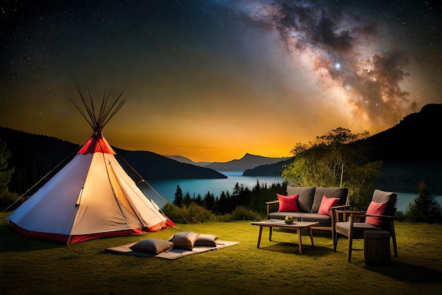 luxury glamorous camping in the beautiful countryside