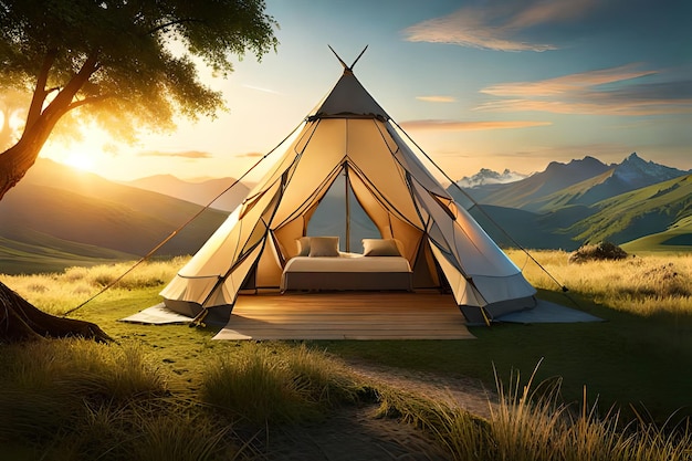 luxury glamorous camping in the beautiful countryside