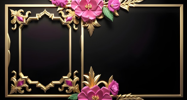 Luxury Gold Banner with copy space for traditional Festive Celebration Greetings Generative AI