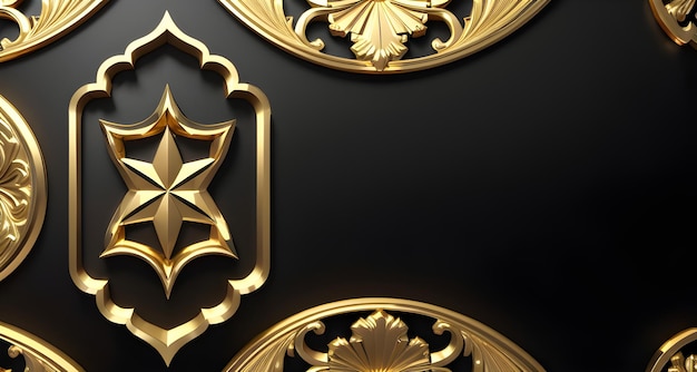 Luxury Gold Banner with copy space for traditional Festive Celebration Greetings Generative AI