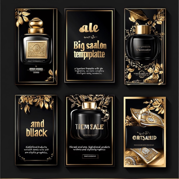 Photo luxury gold and black cosmetic product promotion