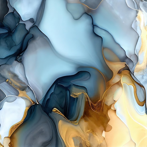 Luxury gold ink marble background. ai generative