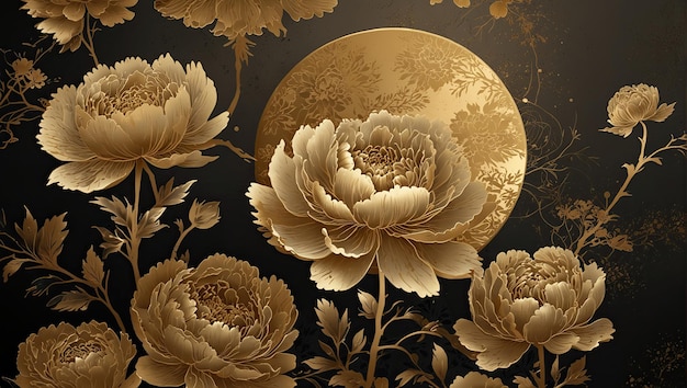 Luxury gold oriental style background