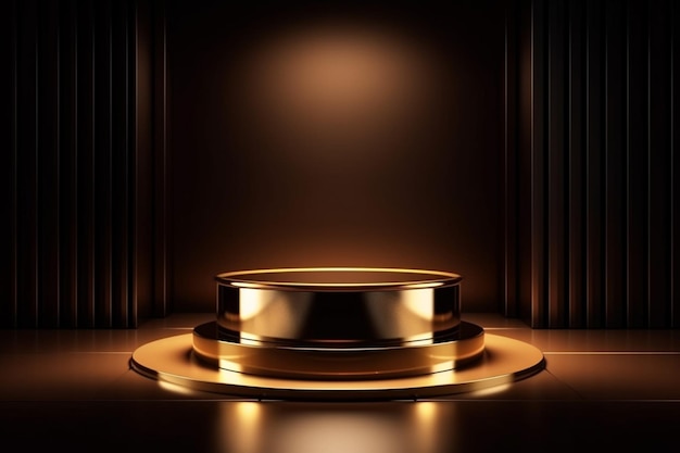 Luxury gold podium backgrounds stage for product presentation display